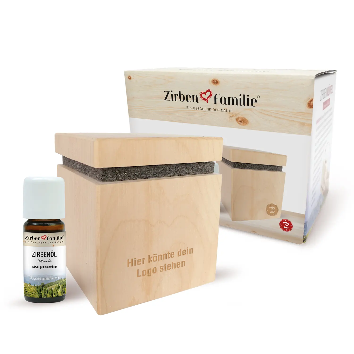 werbegeschenke-zirbenwuerfel Werbegeschenk mit Zirbenwürfel und individuellem Logo